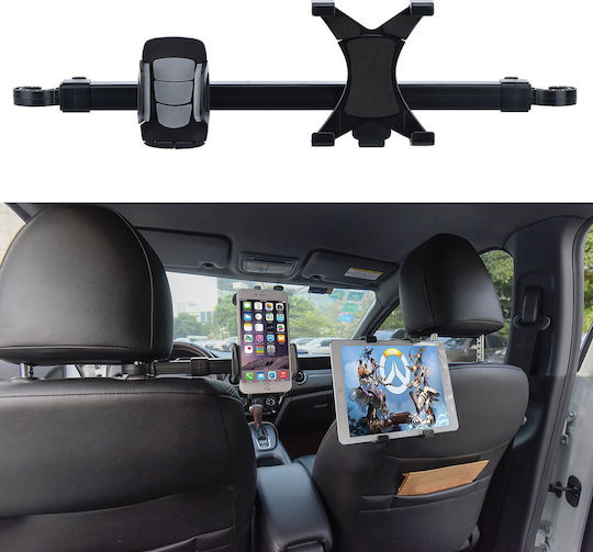 Factory TH-1389 Suport Auto pentru Telefon & Tabletă cu cârlige reglabile Neagră