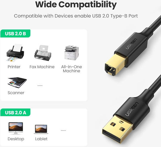 Ugreen 1.5m USB 2.0 Cable A-Male to B-Male (10350)