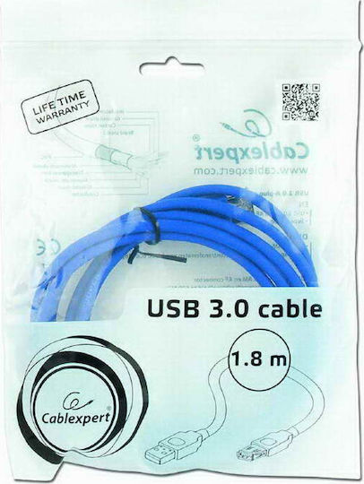 Cablexpert 1.8m USB 3.0 Cable A-Male to A-Female Blue (CCP-USB3-AMAF-6)