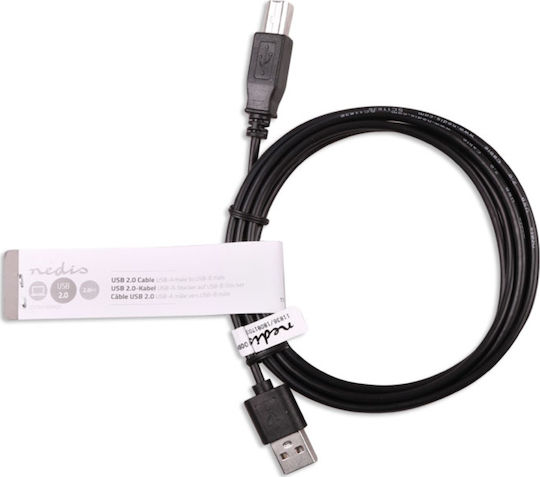 Nedis 2m USB 2.0 Cable A-Male to B-Male (CCGT60100BK20)