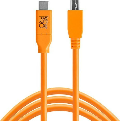 Tether Tools USB 2.0 Kabel USB-A-Stecker - Mini-USB-B-Stecker Orange 4.6m CU5451