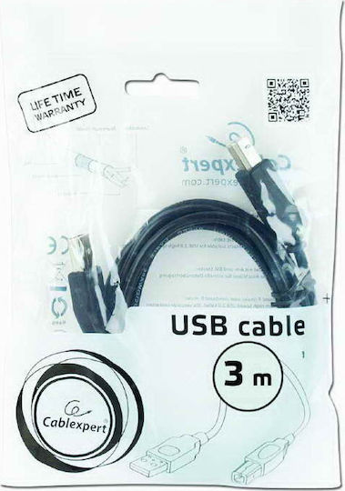 Cablexpert USB 2.0 Cablu USB-A - USB-B Negru 3.0m CCP-USB2-AMBM-10