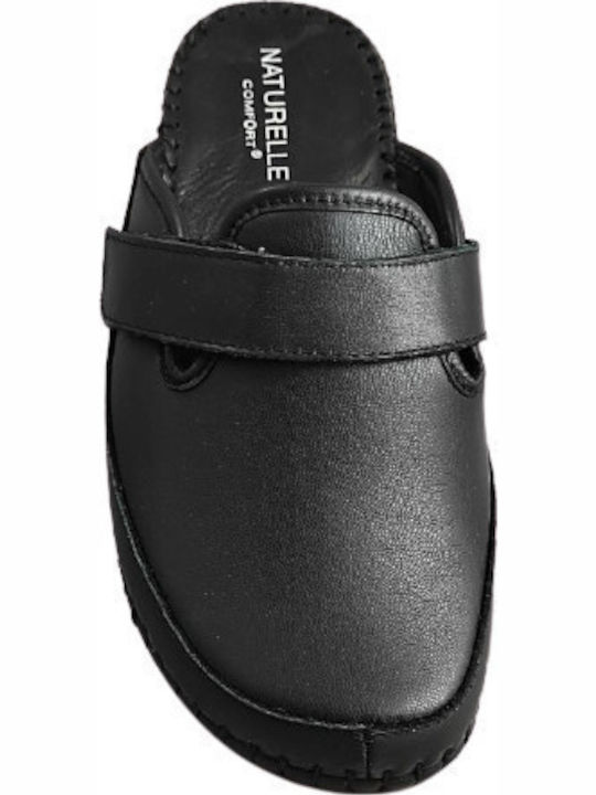 Anatomical Leather Women's Slippers Black