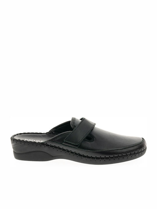 Anatomical Leather Women's Slippers Black