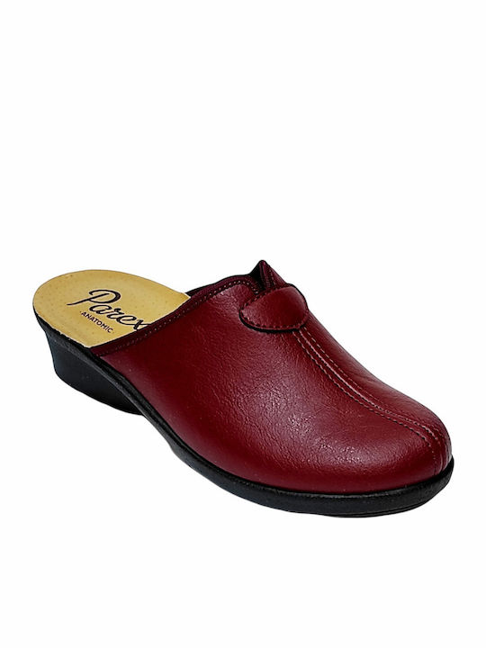 Anatomical Leather Women's Slippers Burgundy