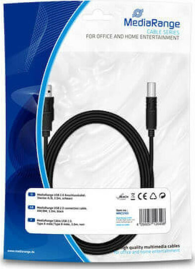 MediaRange 3m USB 2.0 Cable A-Male to B-Male (MRCS103)