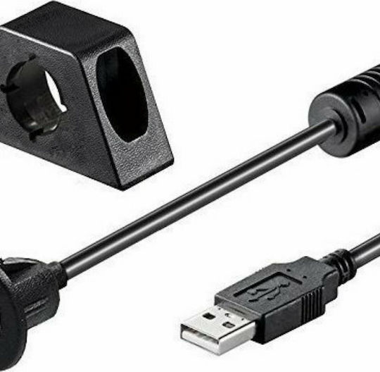 Ampire USB 2.0 Cablu USB-A - USB-A female Negru 2m XUB200