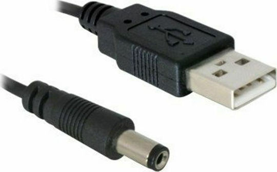DeLock Cable USB-A male - DC 5.5 x 2.1mm Μαύρο 1m (82197)