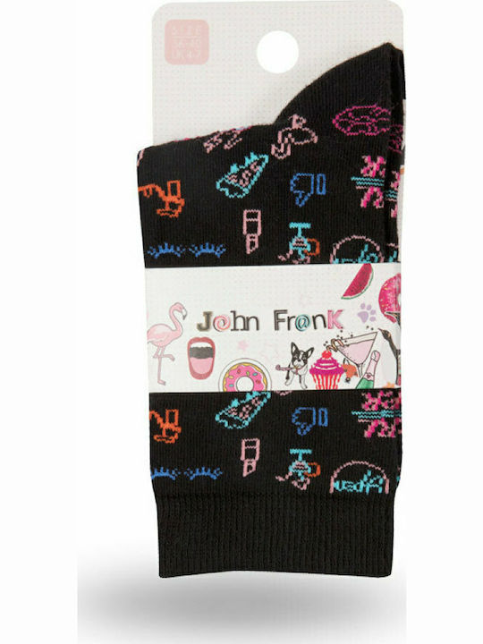 John Frank Girl Power Дамски Чорапи с Дизайн Многоцветни 1Пакет