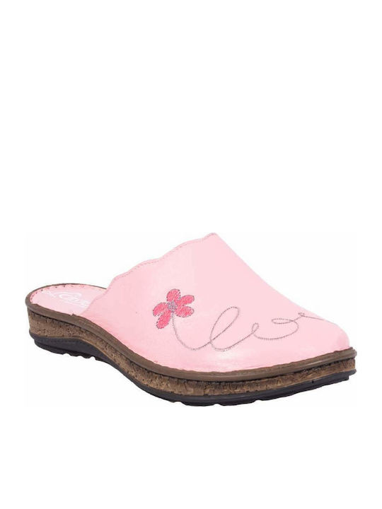 Anatomische Lederne Damen Hausschuhe Rosa