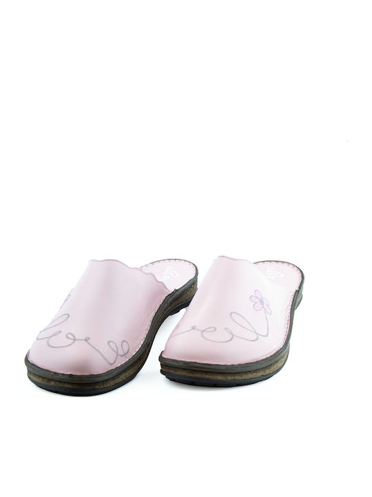 Anatomische Lederne Damen Hausschuhe Rosa