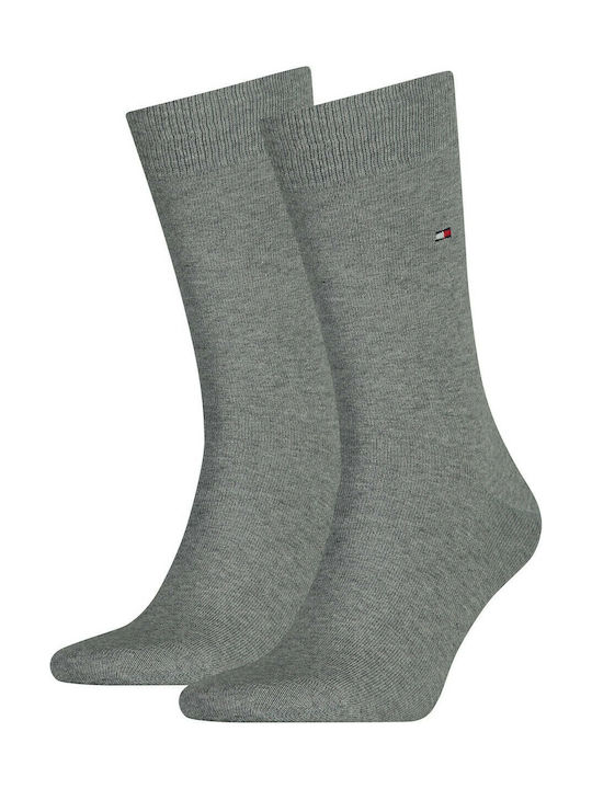 Tommy Hilfiger Men's Solid Color Socks Grey Melange 2Pack