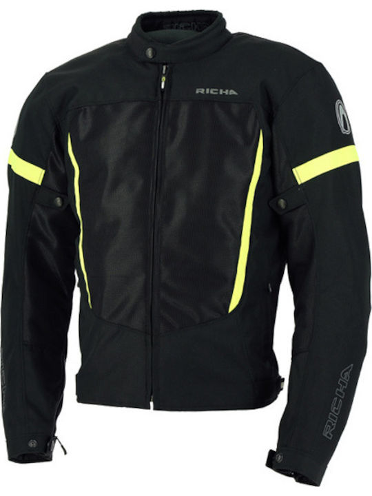 Richa Airstrike II Καλοκαιρινό Ανδρικό Μπουφάν Μηχανής Cordura Black Fluo