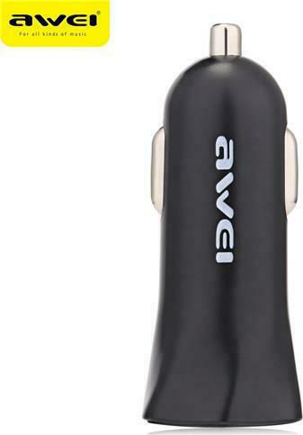 Awei C-300 Зарядно за кола 2.4Спецификация с Портове: 2xUSB Черен Цвят