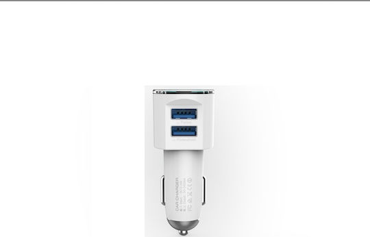 Ldnio DLC29 Автомобилен Зарядно Устройство 3.4A с Портове 2xUSB-A Бял Цвят