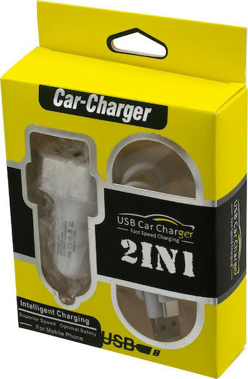 GloboStar Auto-Ladegerät 20W 3.1A mit Anschlüssen: 3xUSB mit Kabel Typ-C,TC-TC Gold Farbe