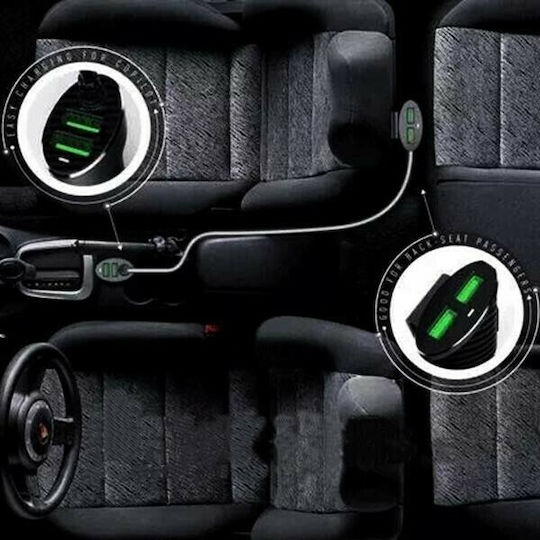 Ldnio C502 Car Charger 25.5W 5.1A with 4x USB-A Ports Black Color