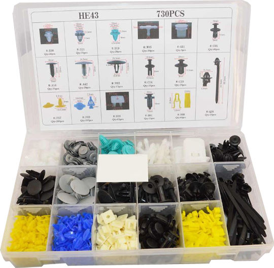 Car Plastic Clips 730pcs