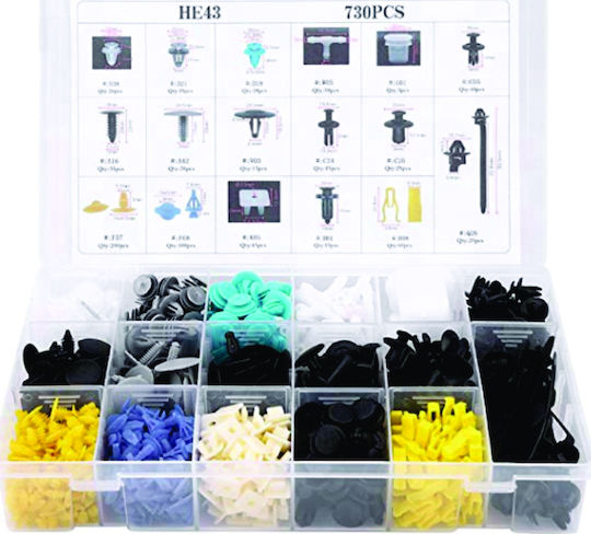 Car Plastic Clips 730pcs