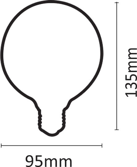 Inlight Λάμπα LED 12W 135mm για Ντουί E27 και Σχήμα G95 Θερμό Λευκό 1500lm