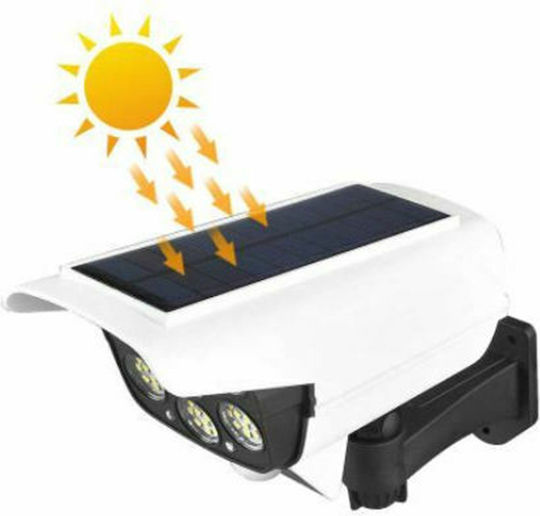 Factory JD-2178T Solar Dummy Surveillance Bullet Camera with LED Lighting White