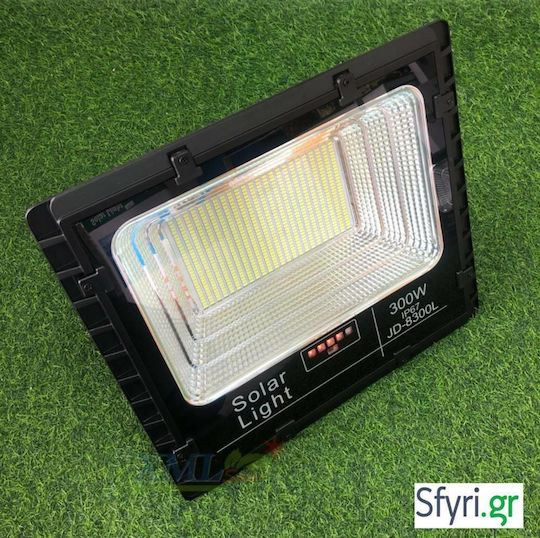 Factory Στεγανός Ηλιακός Προβολέας LED 300W Ψυχρό Λευκό 6500K με Τηλεχειριστήριο IP67