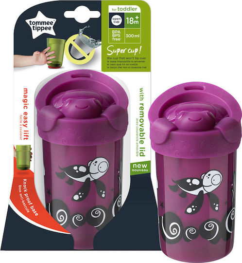 Tommee Tippee Παιδικό Ποτηράκι "No Knock" από Πλαστικό Μωβ 300ml για 12m+