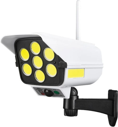 Solar Dummy Surveillance Bullet Camera with LED Lighting White