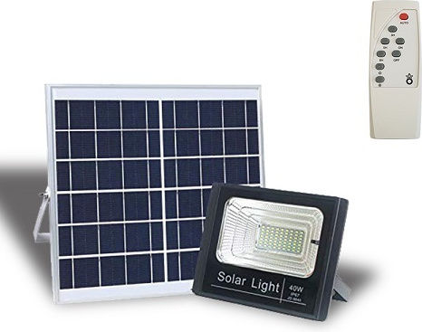 Lucas LED Στεγανός Ηλιακός Προβολέας LED 40W Ψυχρό Λευκό 6400K με Τηλεχειριστήριο IP66