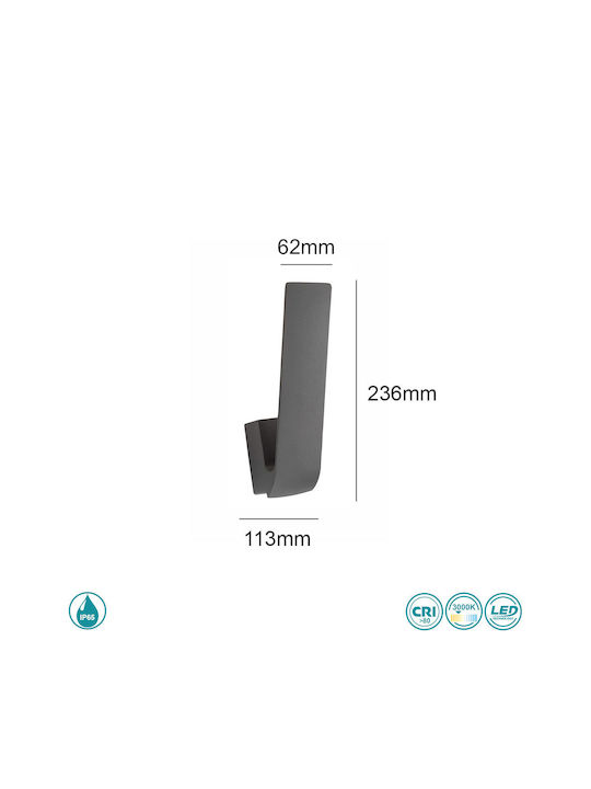 SoleLuce Wandmontierte Außen-Deckenleuchte LED IP65