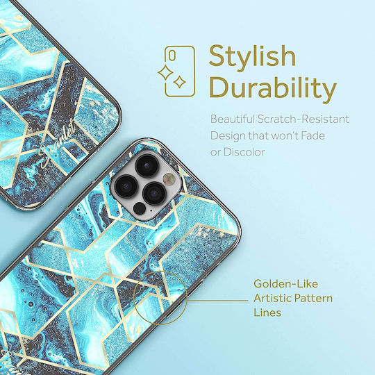Ghostek Stylish Scarlet Back Cover Σιλικόνης Blue Waves (iPhone 12 / 12 Pro)