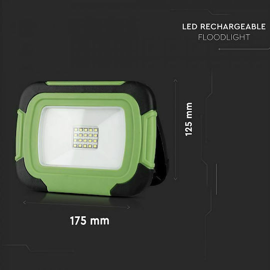 V-TAC Προβολέας Εργασίας Επαναφορτιζόμενος LED IP44 με Φωτεινότητα έως 700lm