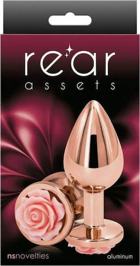 Ns Novelties Rear Assets Aluminum Anal Plug Medium Rose Gold / Pink Rose