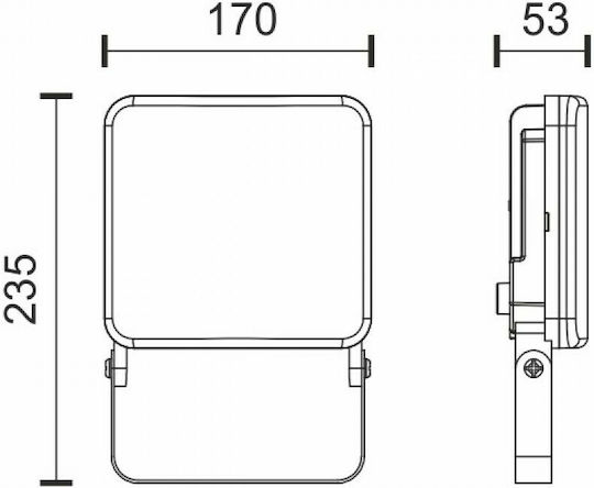 Spot Light Στεγανός Προβολέας LED 45W Φυσικό Λευκό 4000K IP65