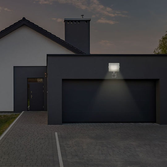 V-TAC Wasserdicht LED Flutlicht 20W Natürliches Weiß 4000K mit Bewegungssensor IP65