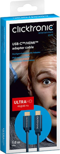 Clicktronic HDMI 1.4 High Speed 1080p 120Hz Cable HDMI Male - USB-C Male 1m Blue
