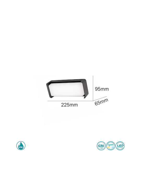 SoleLuce Επιτοίχια Εξωτερική Πλαφονιέρα LED IP65