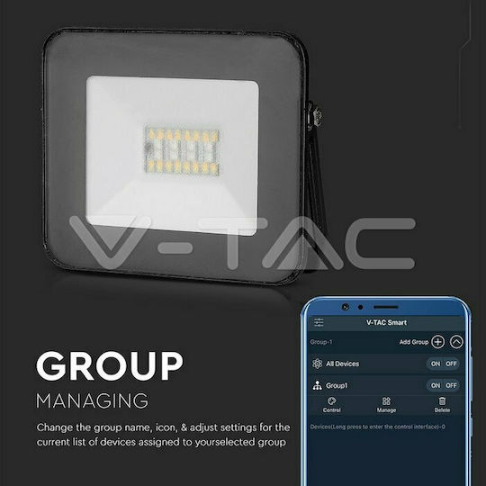 V-TAC Στεγανός Προβολέας LED 20W Θερμό Λευκό 3000K IP65