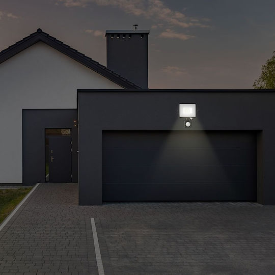 V-TAC VT-10-S Wasserdichtes LED Flutlichter 10W Kaltweiß 6400K mit Bewegungssensor IP65