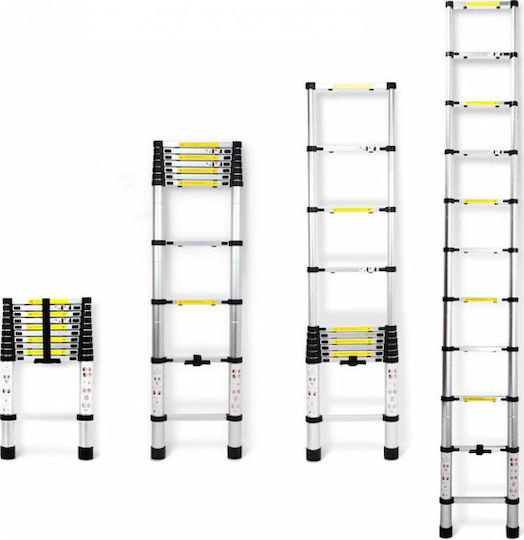 Telescopic Ladder Aluminum 18 of Steps with Maximum Height 5.8m