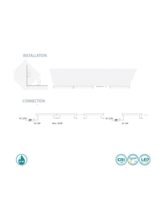 SoleLuce Außenstehlampe Wall Washer 300W IP67 Schwarze