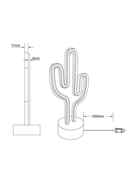 Trio Lighting Cactus Decorative Lamp Cactus Green