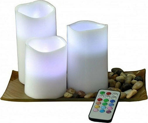 Διακοσμητικό Φωτιστικό LED RGB Κερί 3τμχ