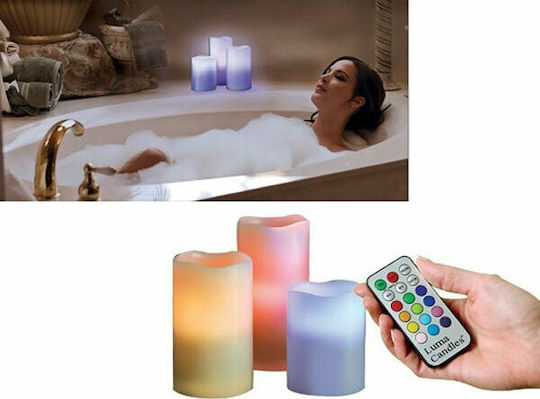 Διακοσμητικό Φωτιστικό LED RGB Κερί 3τμχ