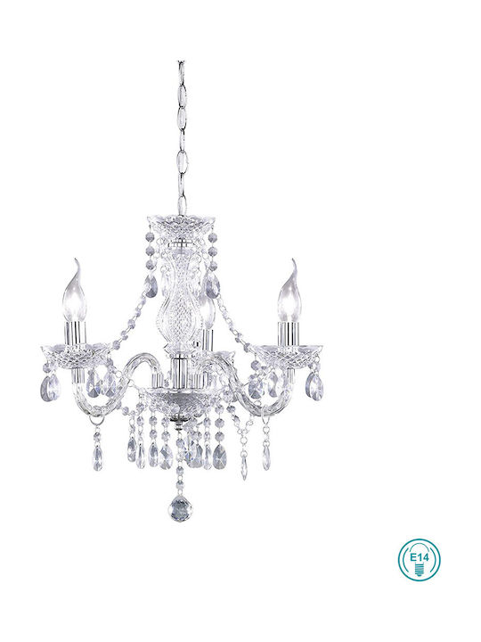 Trio Lighting Luster Chandelier Candlestick 3xE14 Transparent R11073000