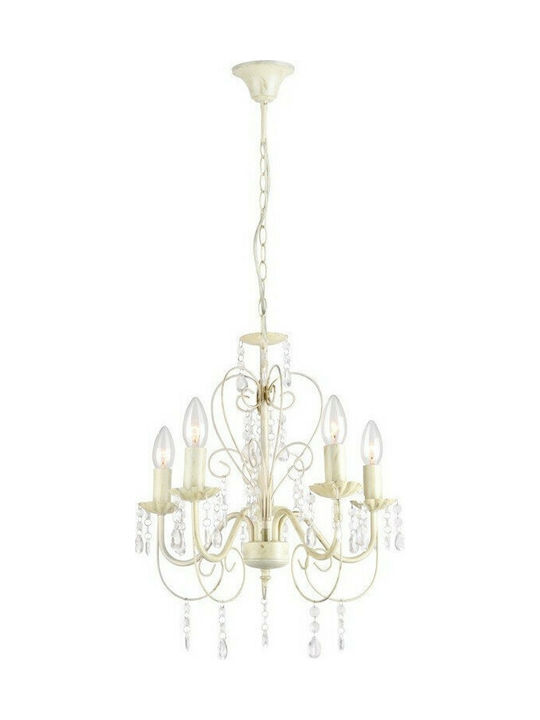 Aca Chandelier Candlestick 5xE14 Beige 42.5cm SF63185PWG