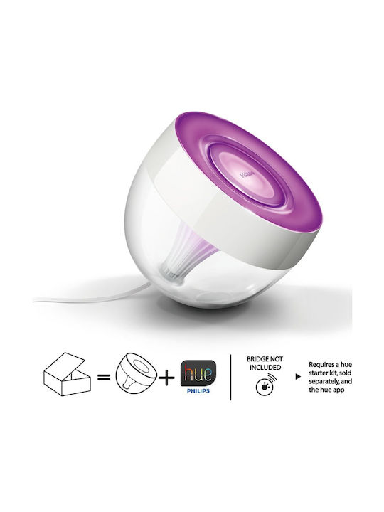 Philips Hue Iris Διακοσμητικό Φωτιστικό LED Επιτραπέζιο σε Λευκό Χρώμα