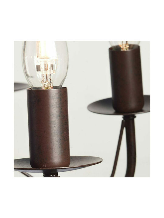 Aca Chandelier Candlestick 3xE14 Brown DLA0013