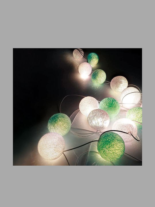 Fos me Outdoor Light String 2.85m 20 Cotton Balls with Timer