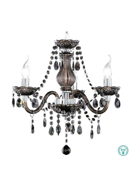 Trio Lighting Luster Chandelier Candlestick 3xE14 Black 46cm Fume R11073002